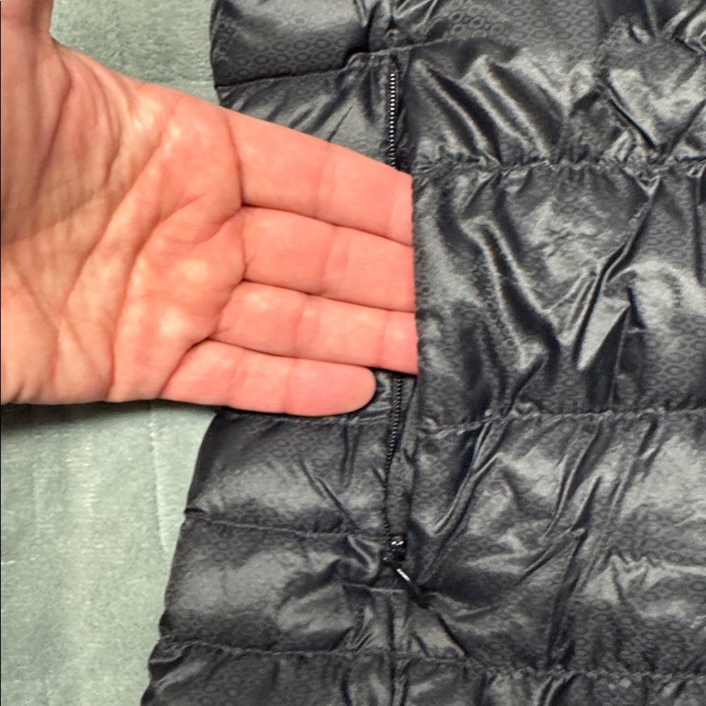 Athleta Down Puffer Jacket, Moto, Asymmetrical Zi… - image 5